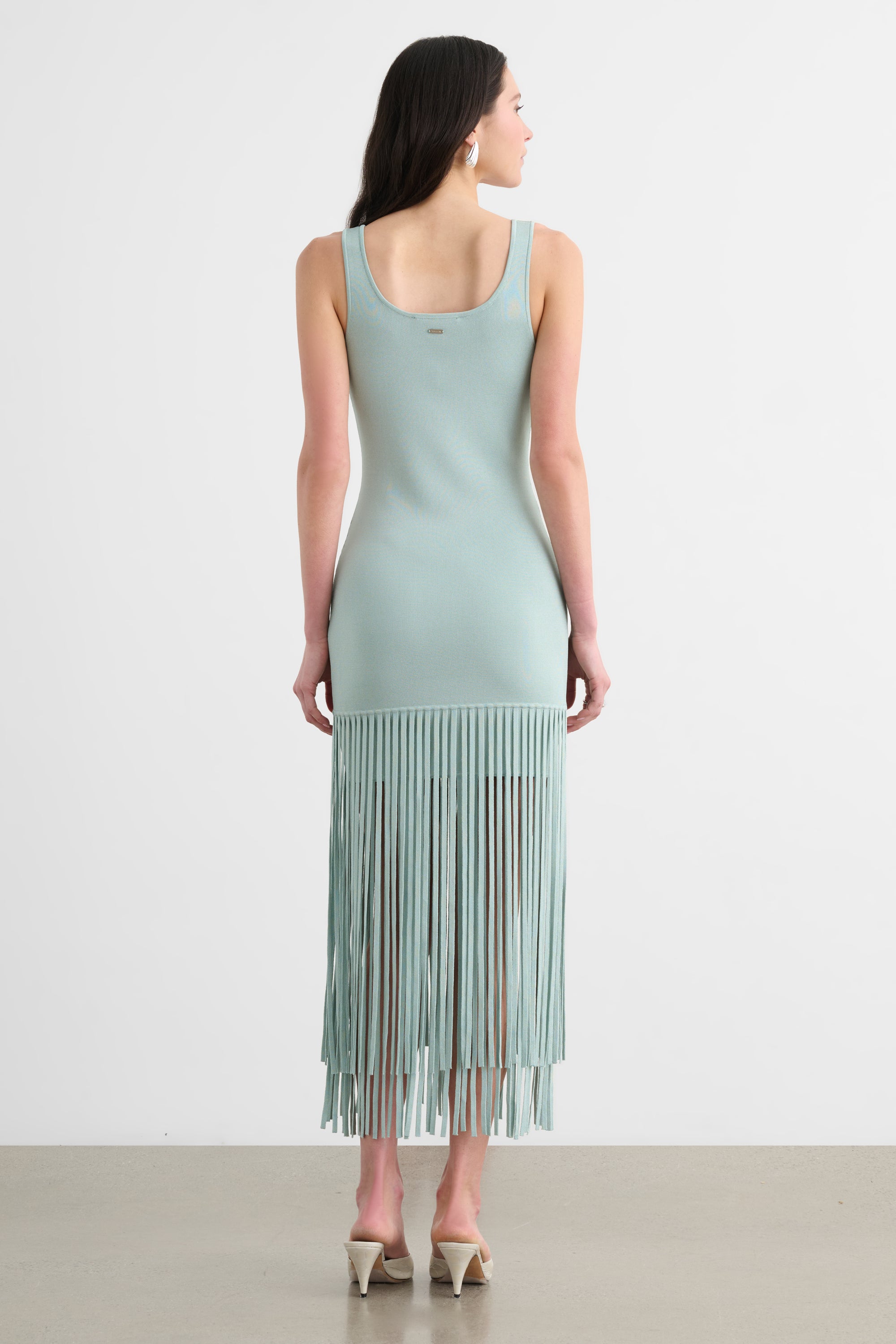 Toccin Women's Roxanne Scoop Neck Mini Dress with Fringe / Size - L / Jet | Dress Toccin Women's Roxanne Scoop Neck Mini Dress with Fringe / Size - L / Jet | Dress