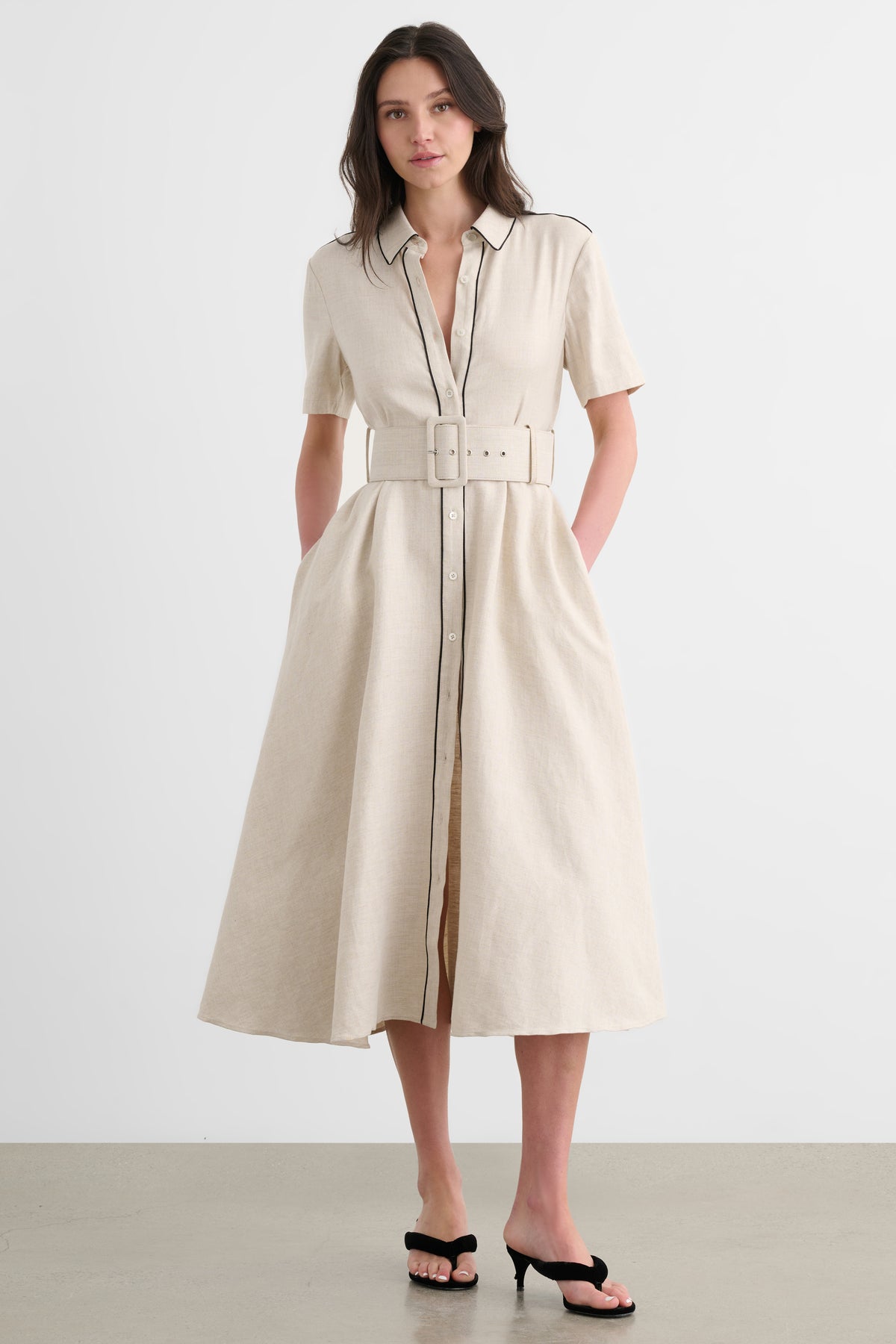 JEAN SHORT SLEEVE SHIRT DRESS
