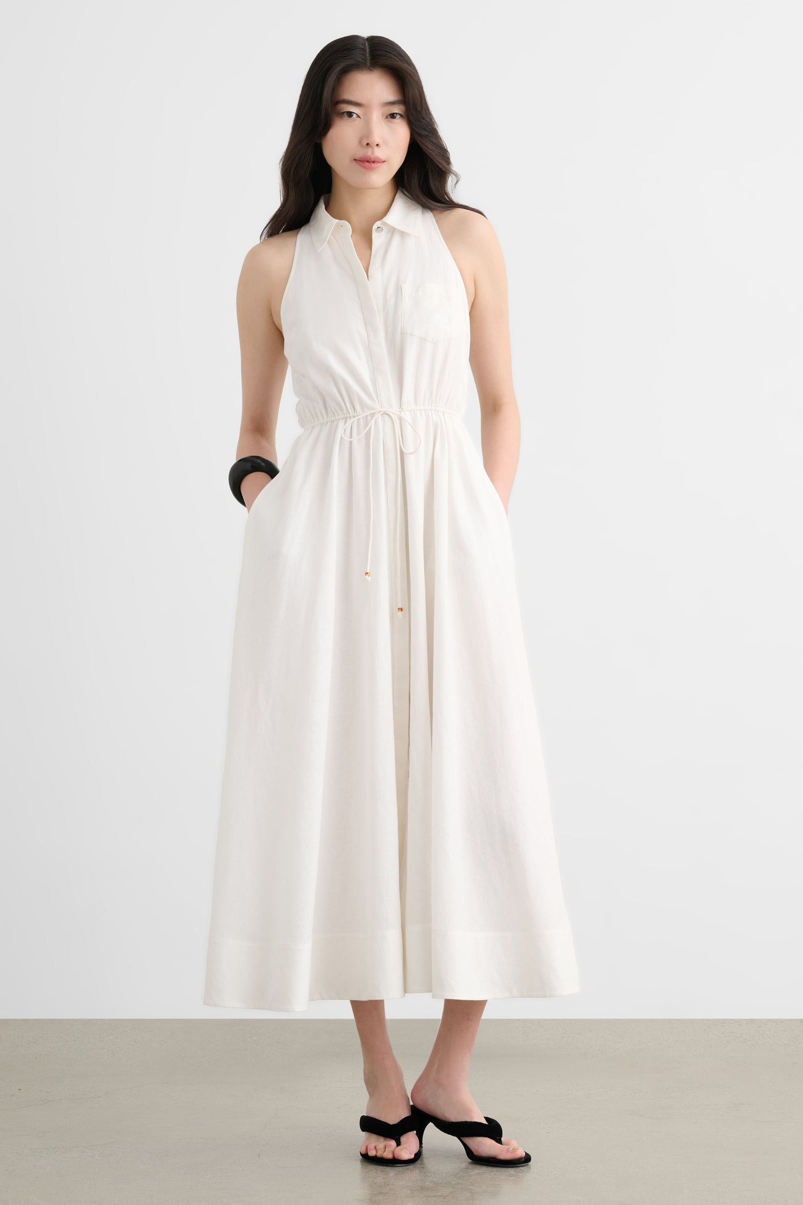 TIANA SLEEVELESS SHIRT DRESS - Toccin