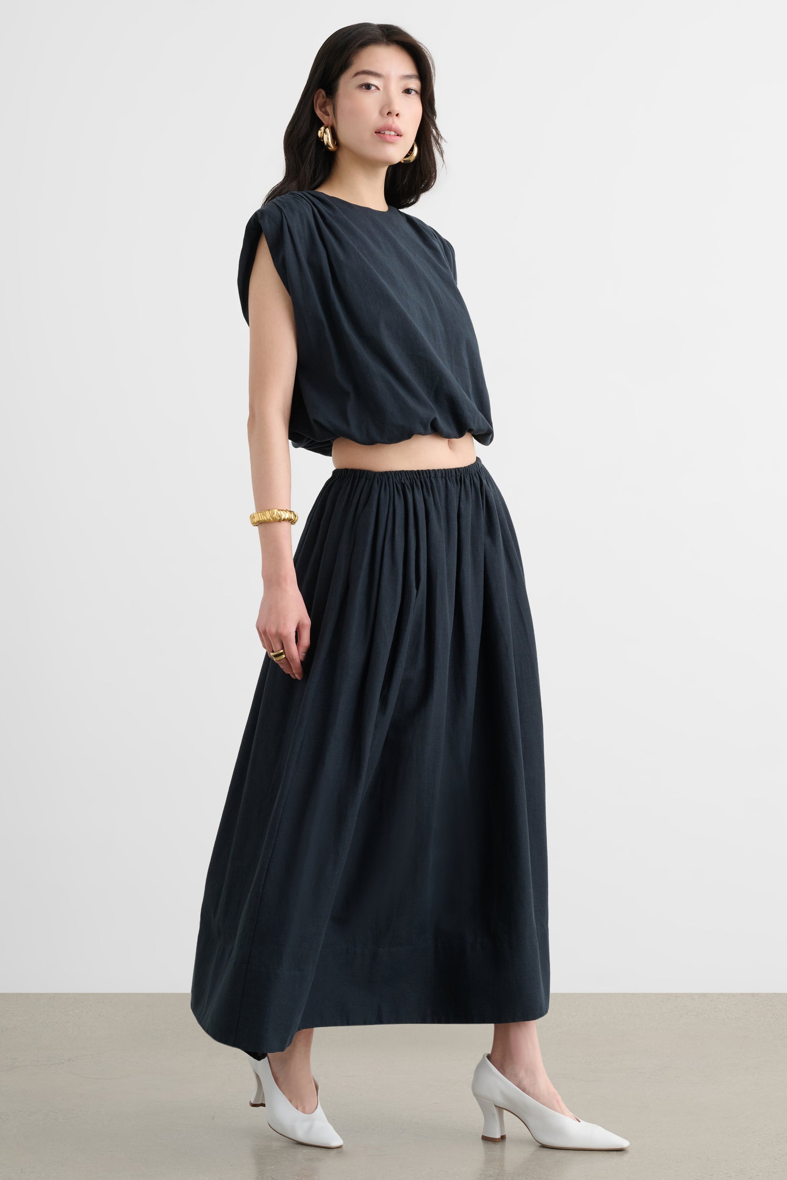 IMOGEN PULL-ON MIDI SKIRT - Toccin