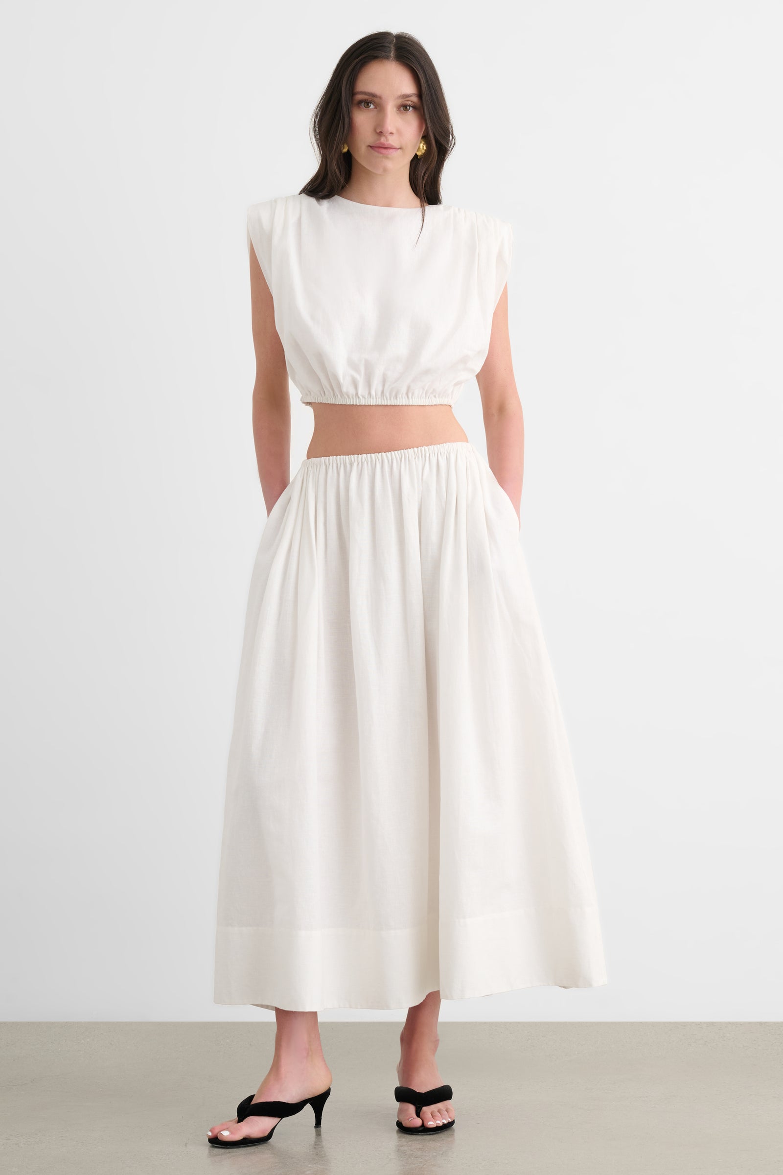 IMOGEN PULL-ON MIDI SKIRT - Toccin