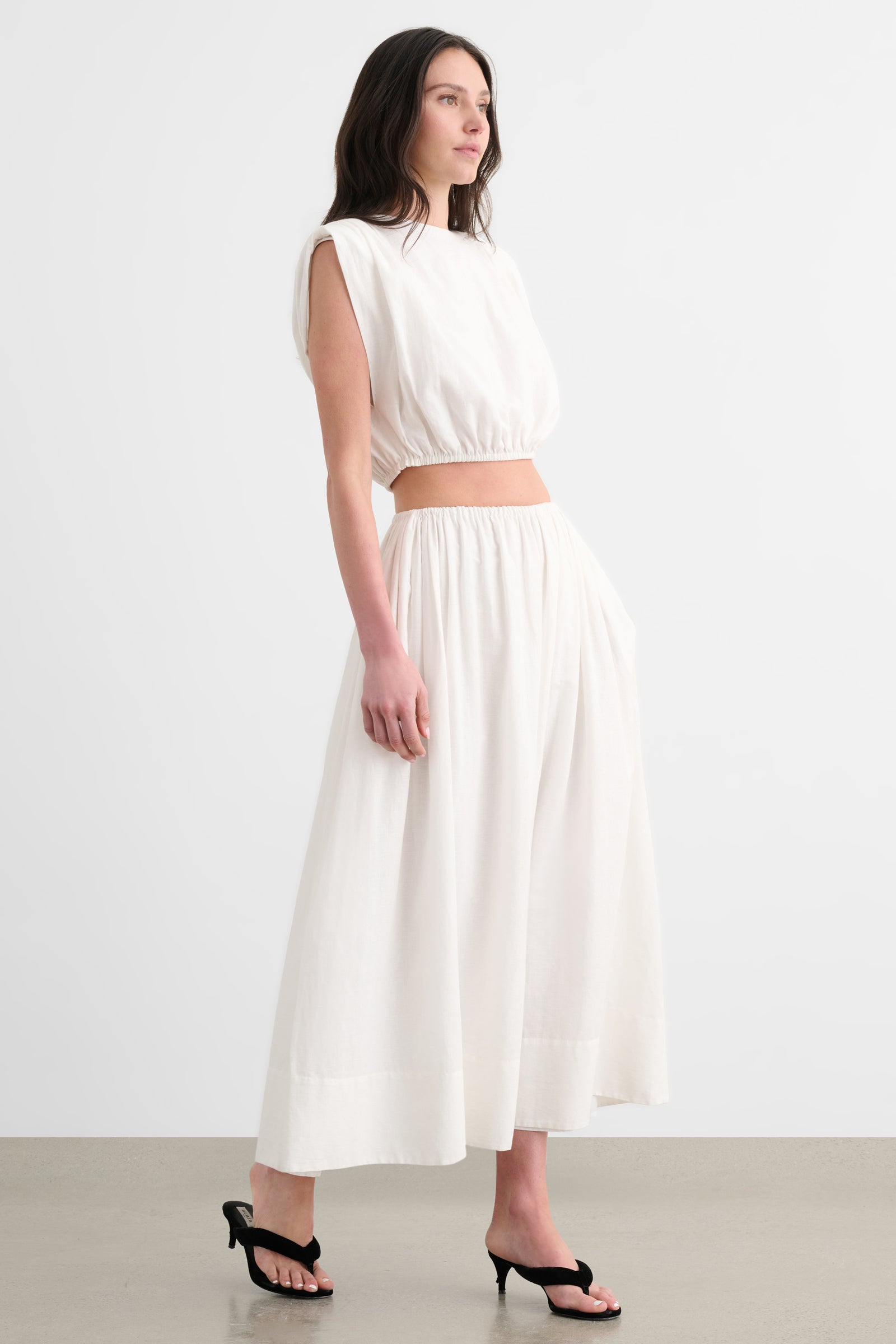 IMOGEN PULL-ON MIDI SKIRT - Toccin