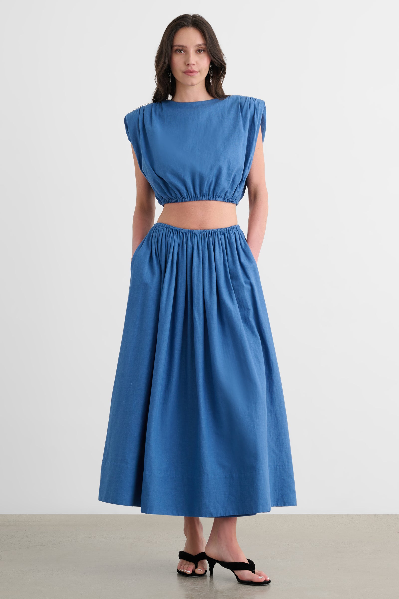 IMOGEN PULL-ON MIDI SKIRT - Toccin
