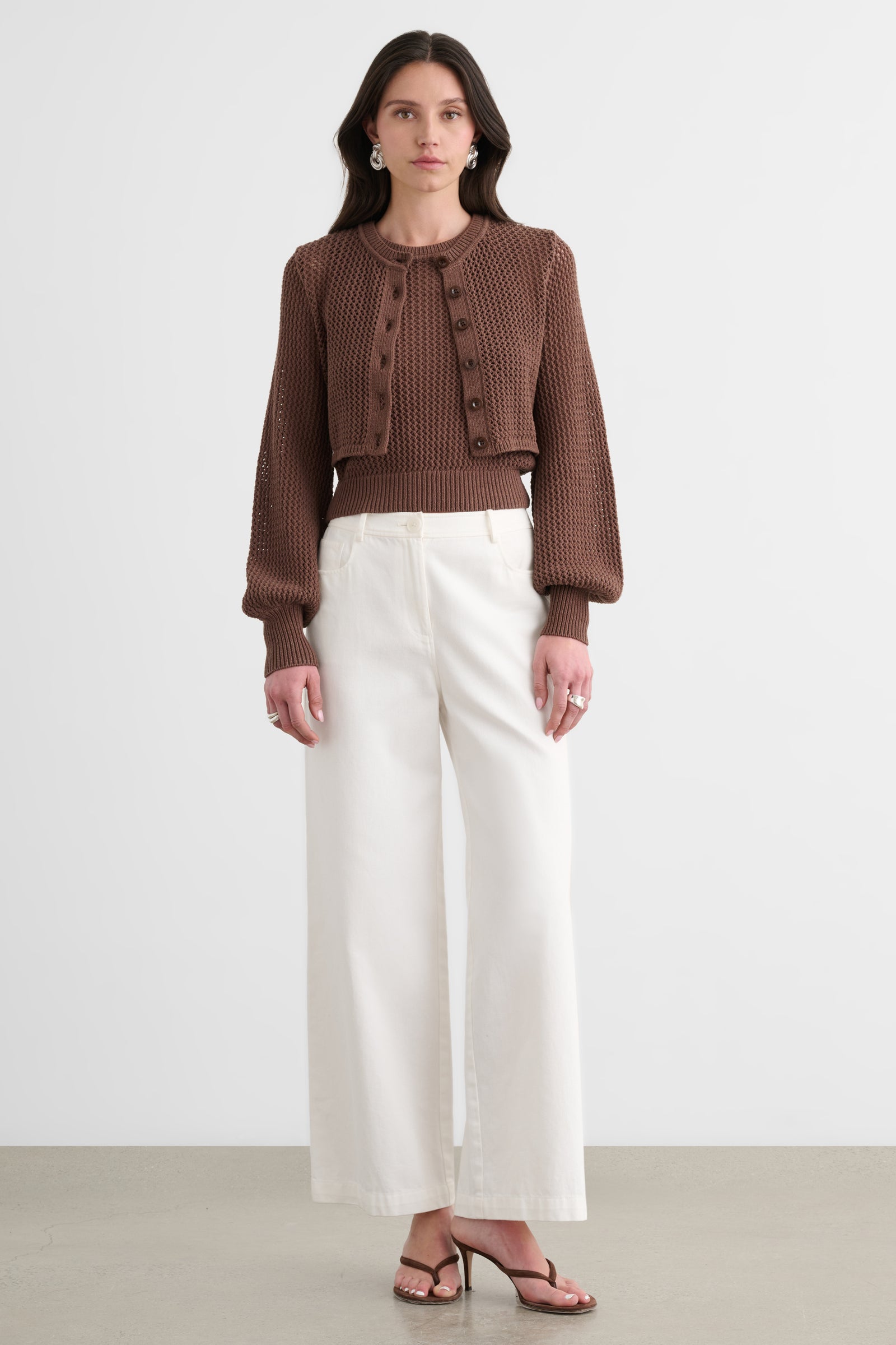 TORI BLOUSON SLEEVE CARDIGAN - Toccin