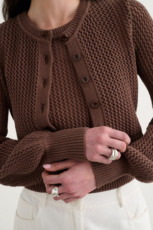 TORI BLOUSON SLEEVE CARDIGAN - Toccin