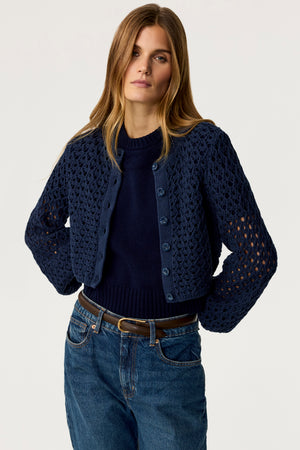 Tori Crochet Blouson Cardigan - Toccin