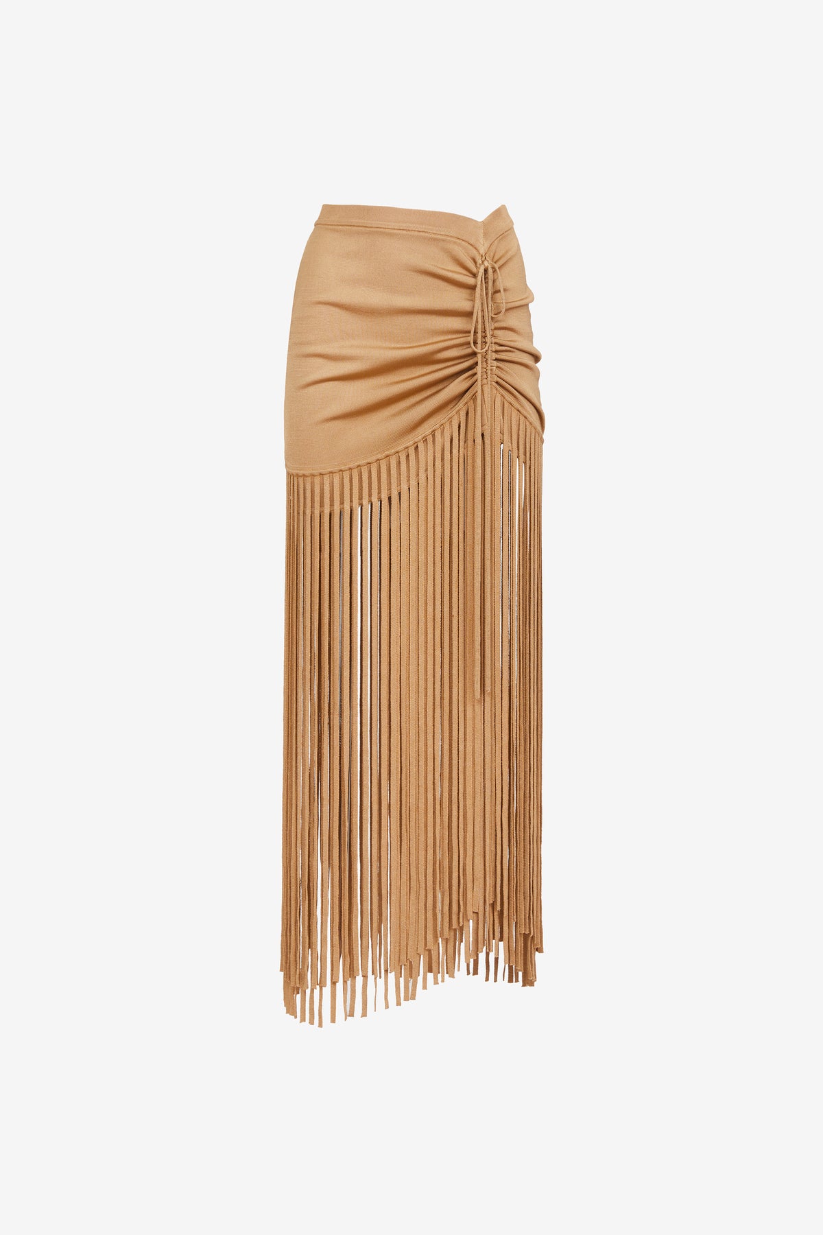 AMALIA RUCHED MINI SKIRT WITH FRINGE - Toccin