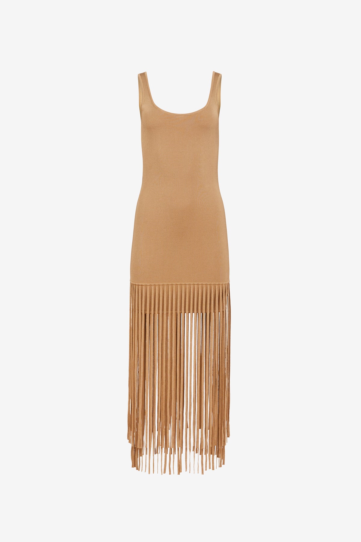 ROXANNE SCOOP NECK MINI DRESS WITH FRINGE - Toccin