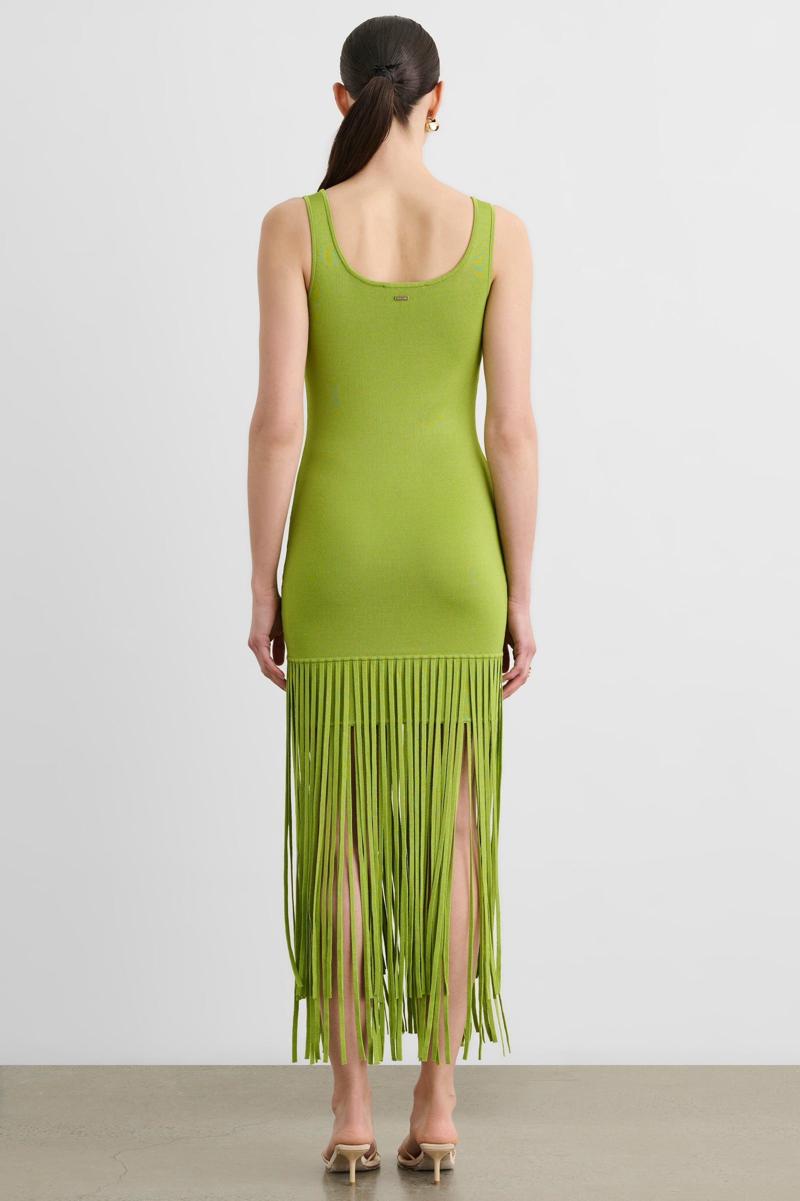 ROXANNE SCOOP NECK MINI DRESS WITH FRINGE - Toccin