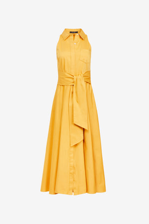 CHELSEA SLEEVELESS TIE-FRONT MIDI SHIRT DRESS - POS - Toccin