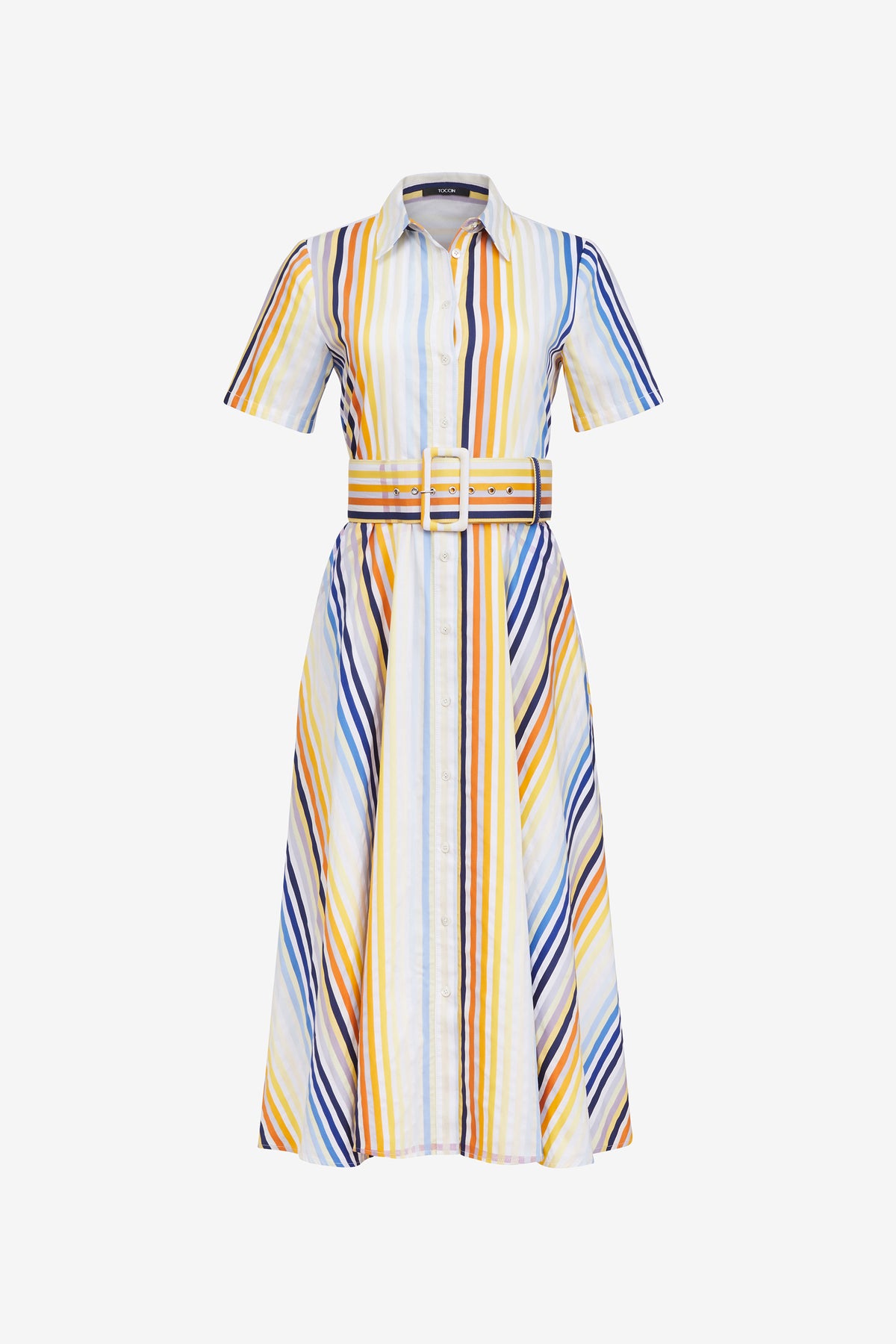 JEAN SHORT-SLEEVE SHIRT DRESS - POS - Toccin