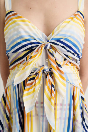 WREN DOUBLE TIE-FRONT MIDI DRESS - Toccin