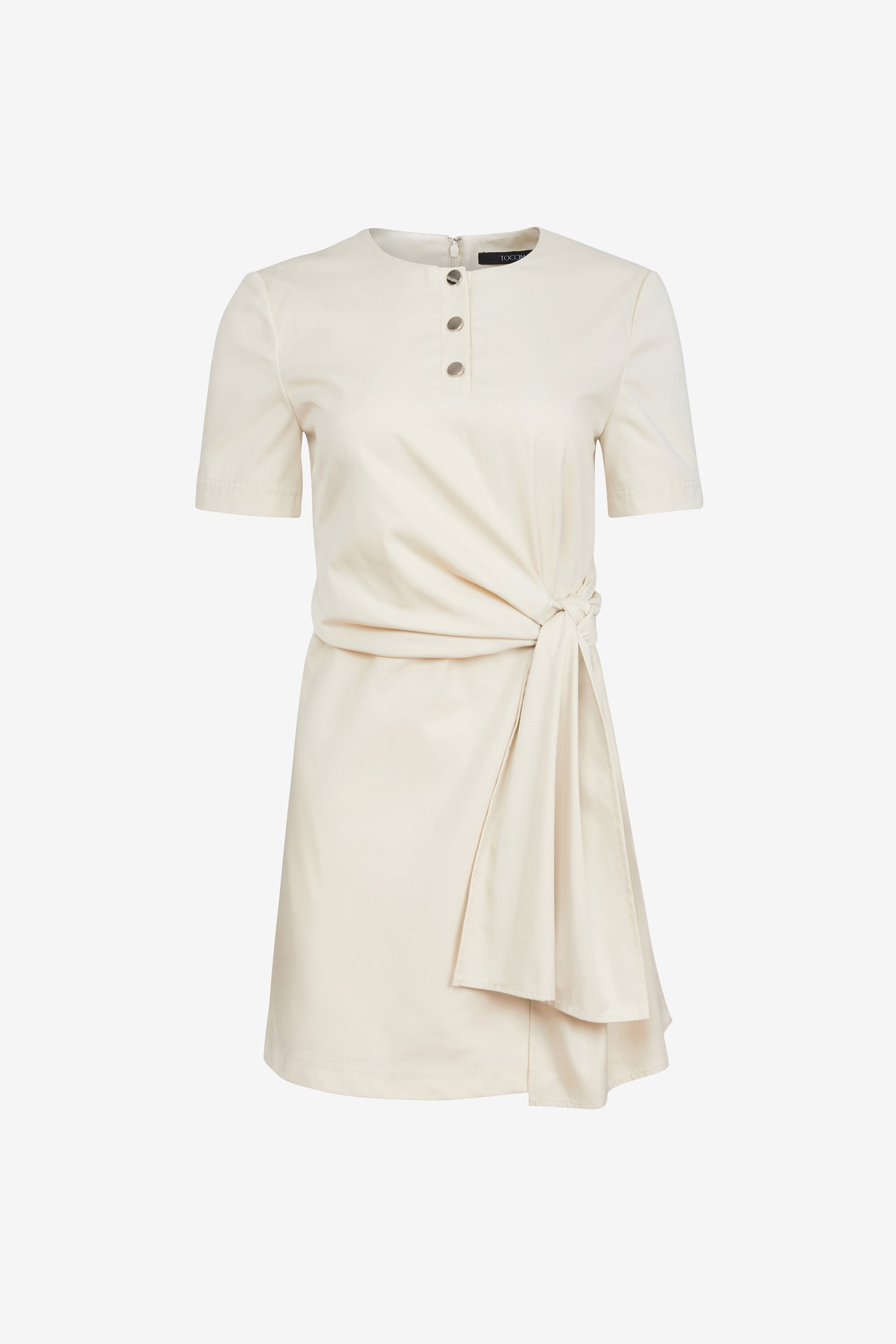 LEONIE SHORT SLEEVE TIE-FRONT MINI DRESS