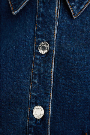 HALLE SHORT SLEEVE BUTTON FRONT TOP - Toccin