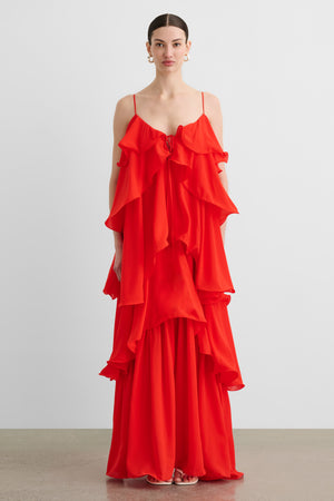 AUGUSTINA TIERED MAXI DRESS - Toccin