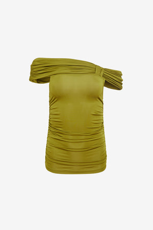 TEAGAN OFF THE SHOULDER RUCHED TOP - POS - Toccin