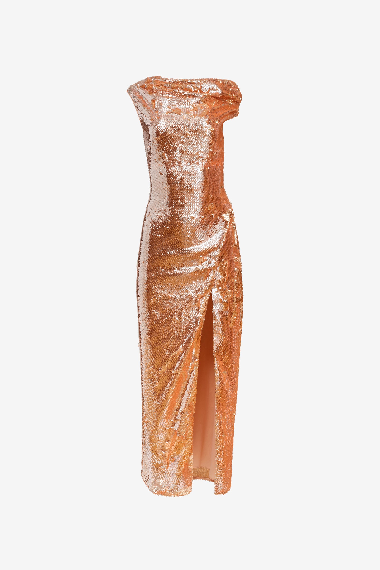 AUDREY ASYMMETRICAL DRAPED MIDI DRESS