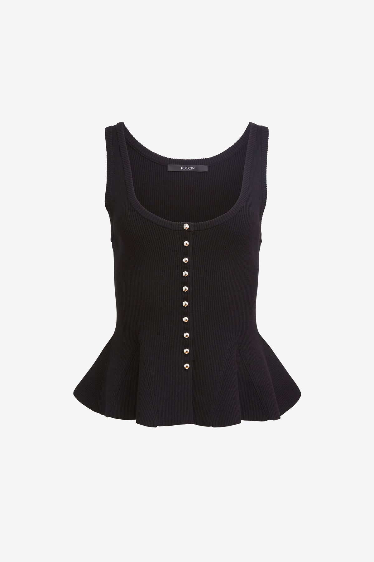 EDEN BUTTON-FRONT FIT AND FLARE TANK