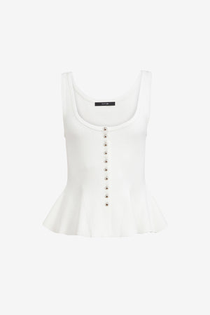 EDEN BUTTON-FRONT FIT AND FLARE TANK