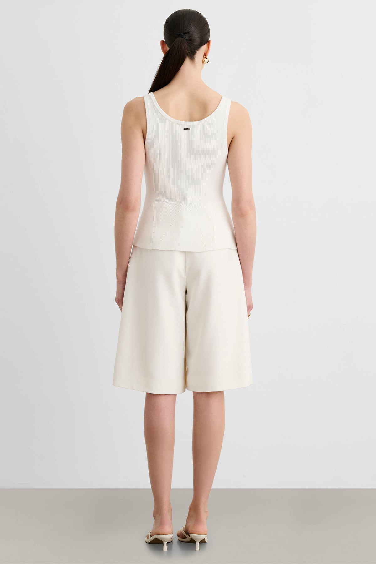 EDEN BUTTON-FRONT FIT AND FLARE TANK