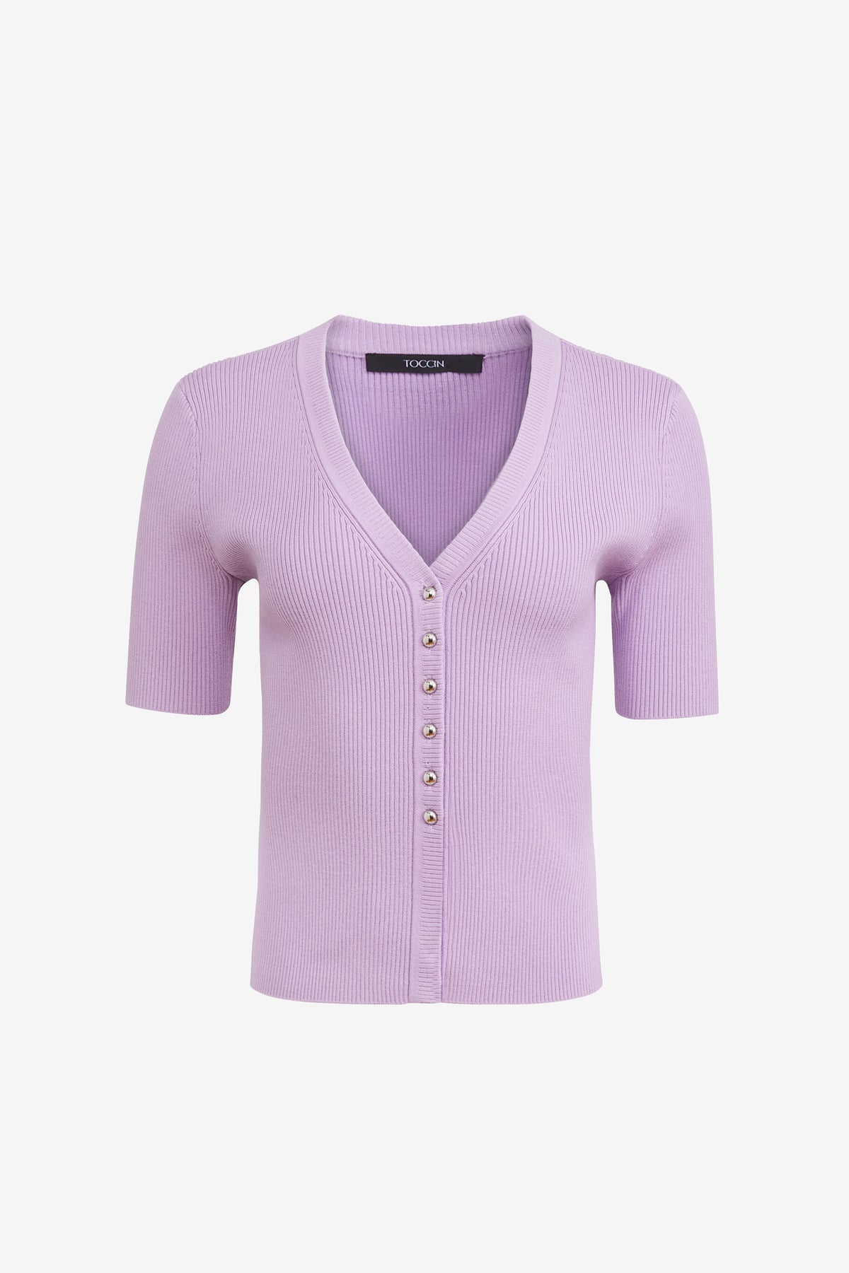 CHARITY BUTTON FRONT SHORT SLEEVE TOP - Toccin