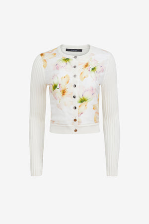 MIRIAM SILK COMBO CARDIGAN