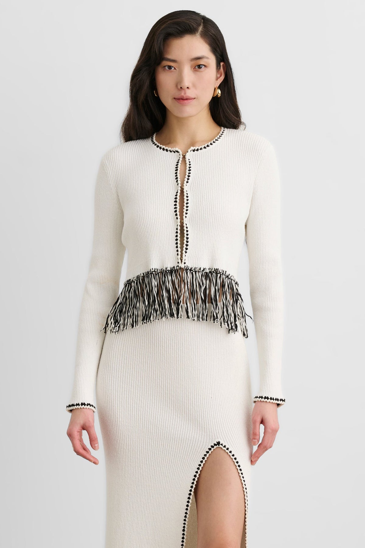 MONROE LONG SLEEVE FRINGE CARDIGAN