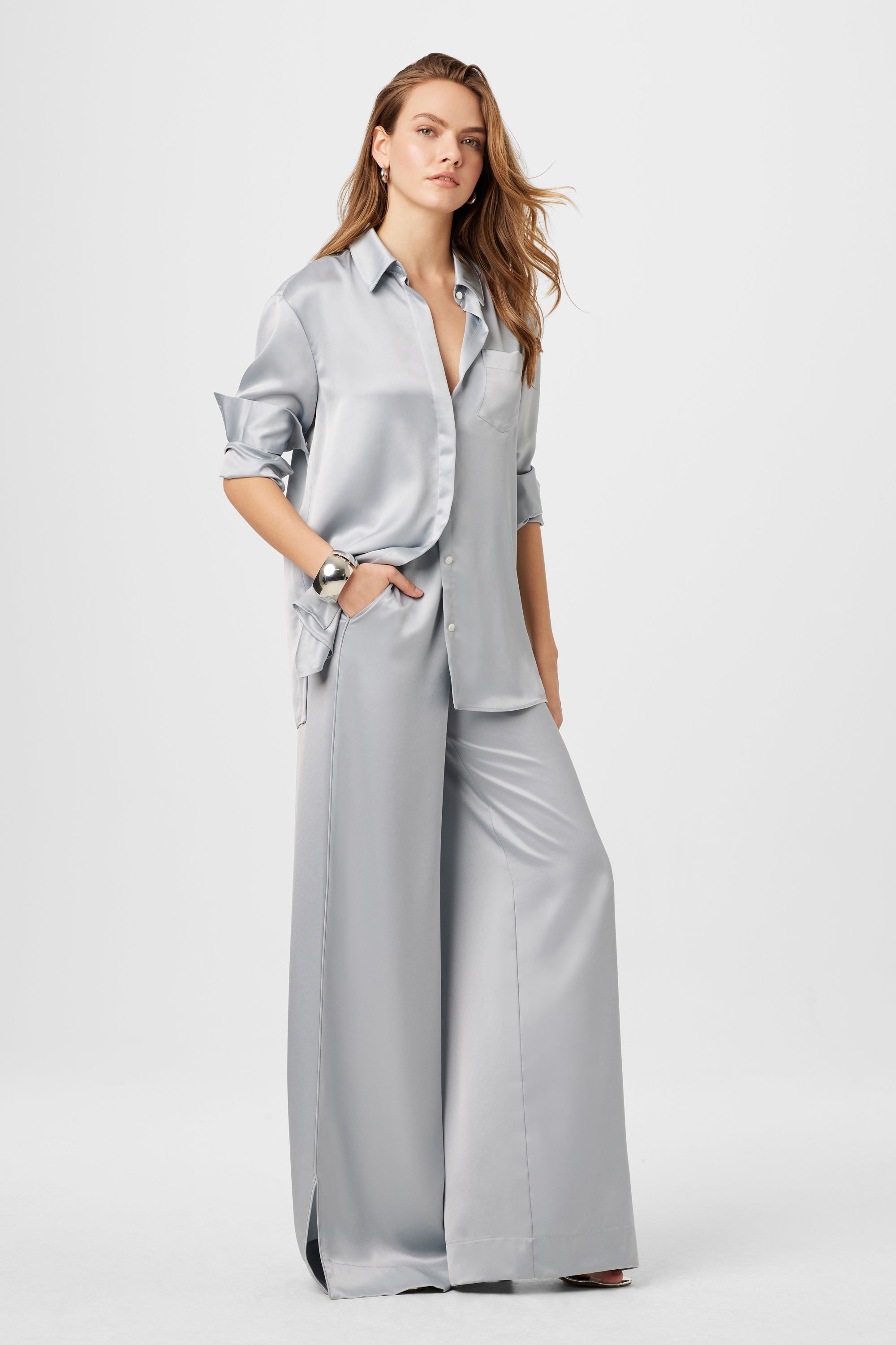 Auggie Silk Wide Leg Pants