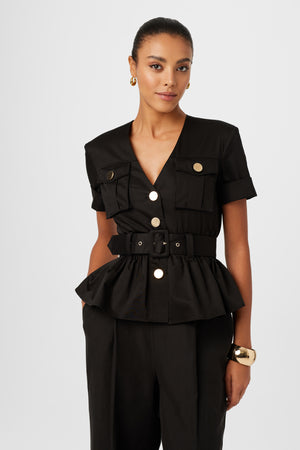 Ezra Safari Peplum Top - Toccin