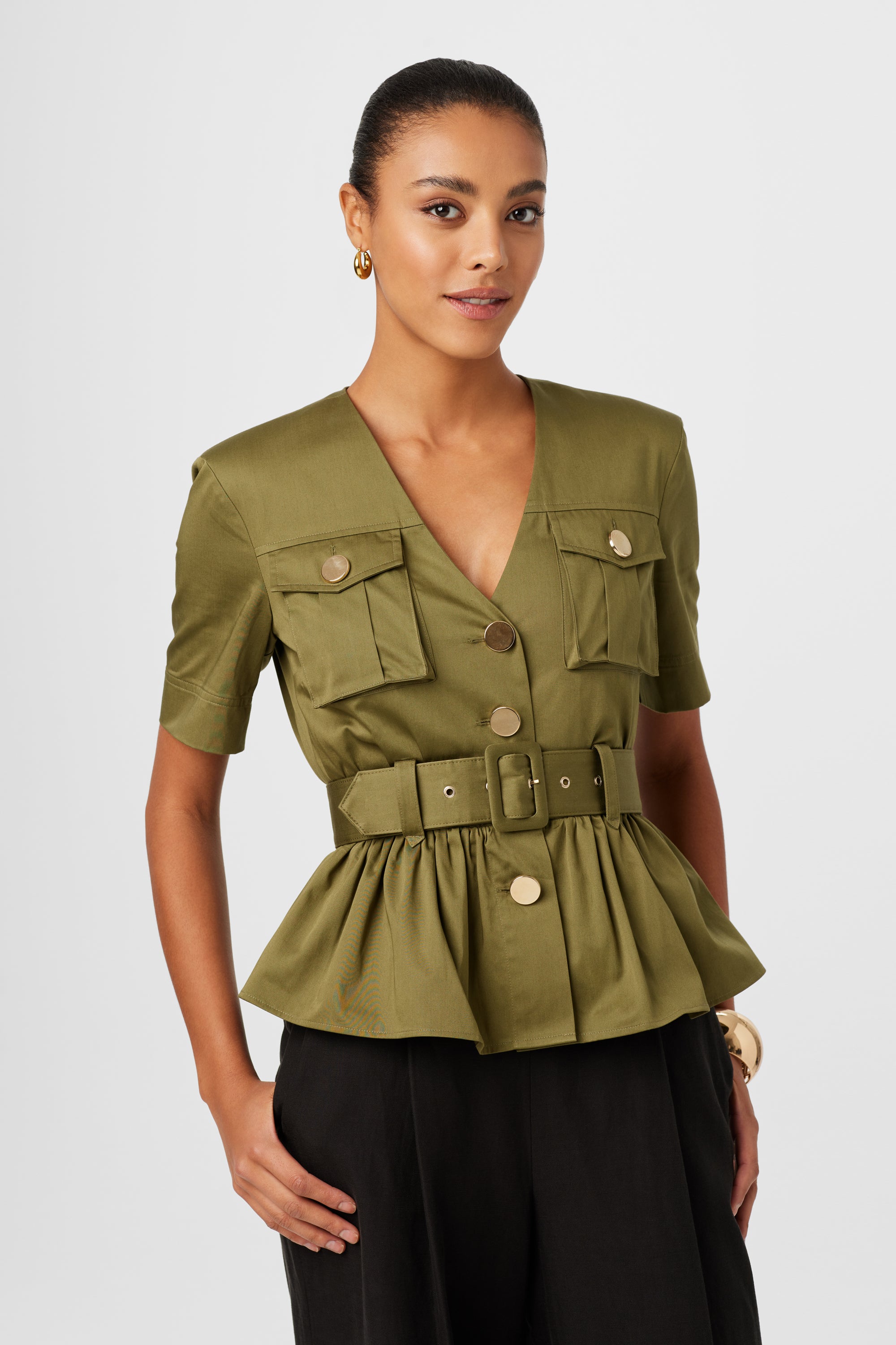 Ezra Safari Peplum Top - Toccin