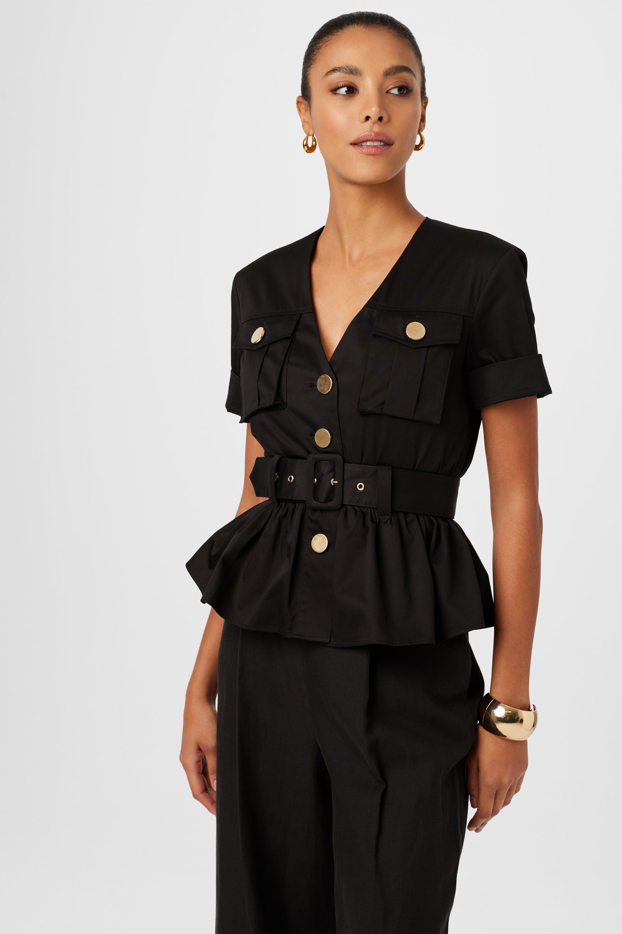 Ezra Safari Peplum Top - Toccin