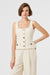 Georgia Linen Button-Front Top - Toccin