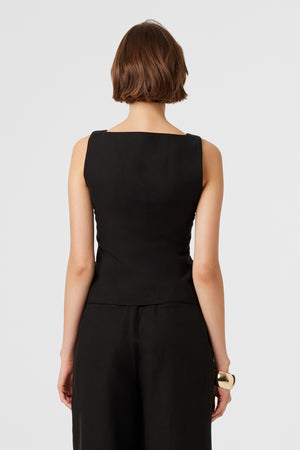 Georgia Linen Button-Front Top - Toccin