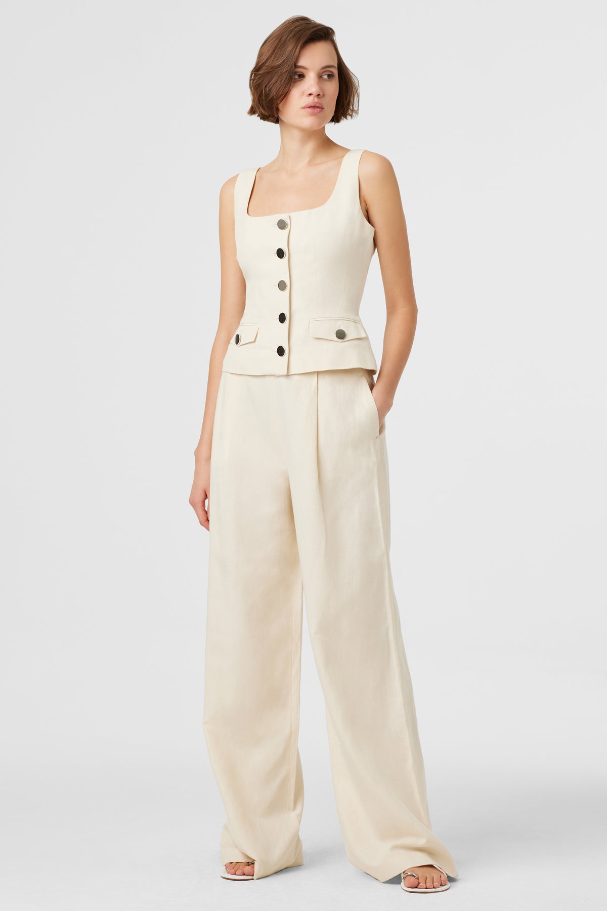 Hailey Linen Wide Leg Trouser - Toccin