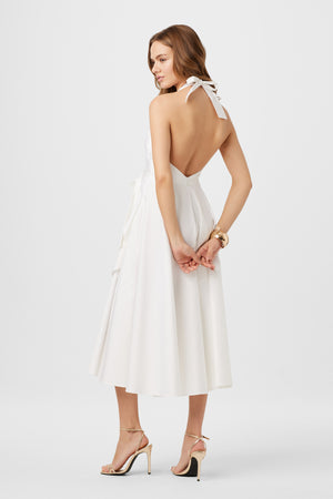 Hannah Halter Tie Front Midi Dress - Toccin