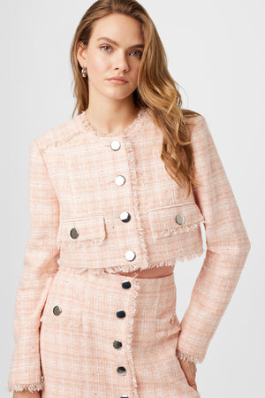 Lainey Crew Neck Tweed Jacket - Toccin