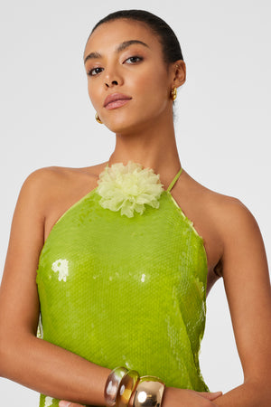 Micky Sequin Halter Dress