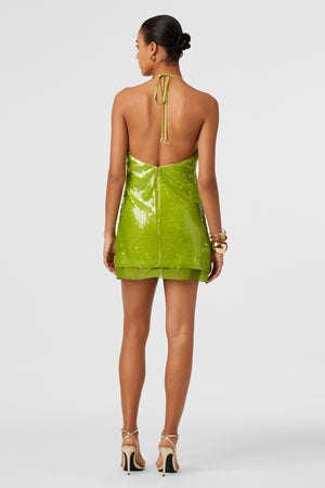 Micky Sequin Halter Dress