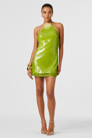 Micky Sequin Halter Dress
