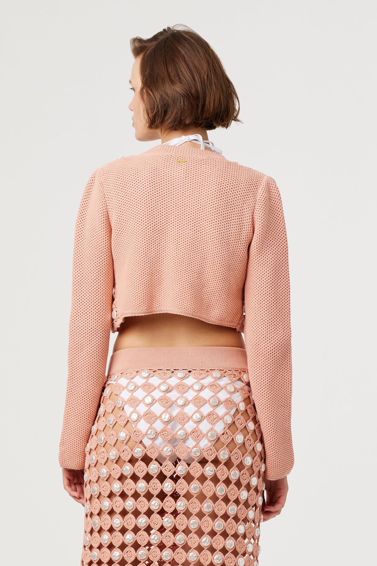 Noah Crochet Front Crop Cardigan - Toccin