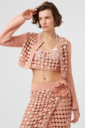Noah Crochet Front Crop Cardigan - Toccin