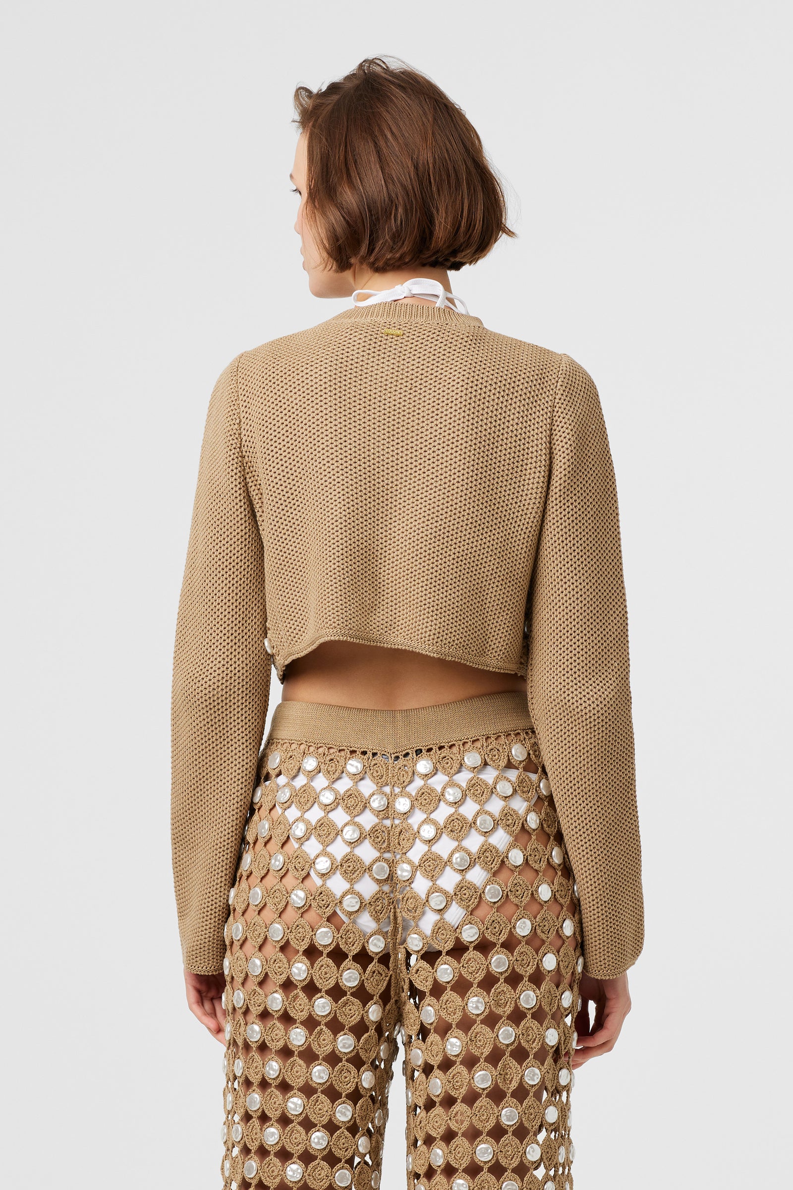 Noah Crochet Front Crop Cardigan - Toccin