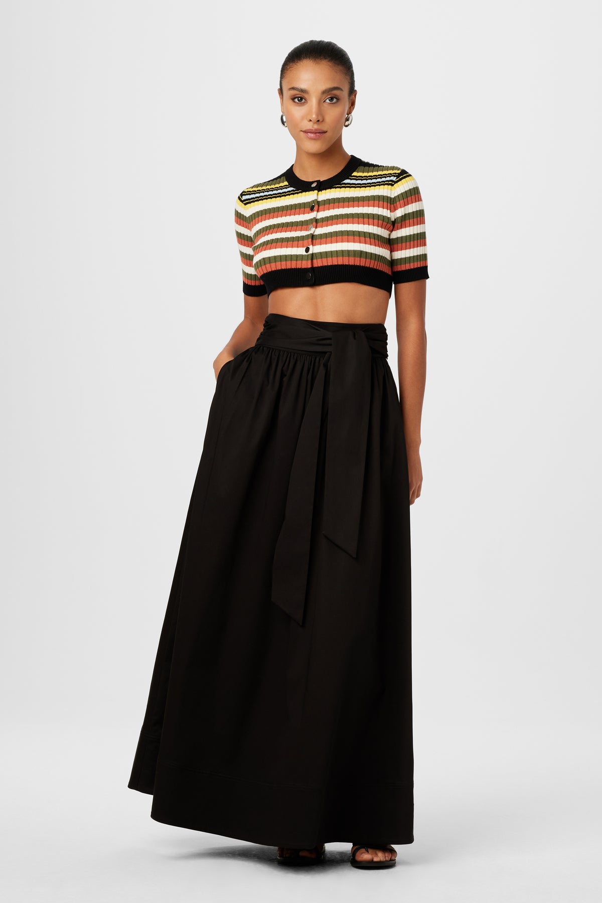 Sabine Tie Front Maxi Skirt - Toccin