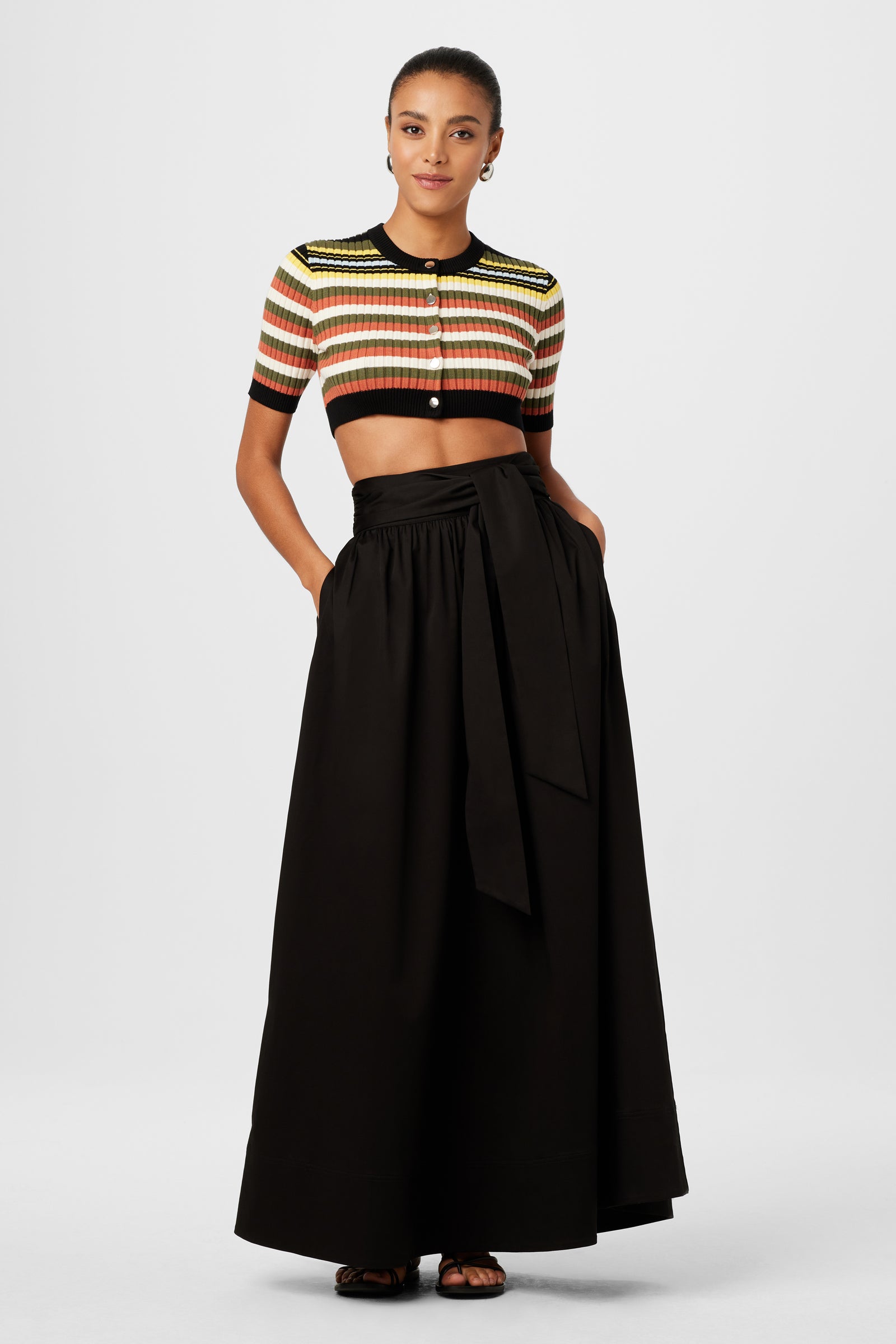 Sabine Tie Front Maxi Skirt - Toccin