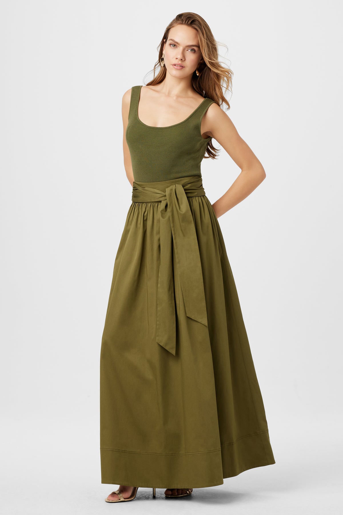 Sabine Tie Front Maxi Skirt - Toccin