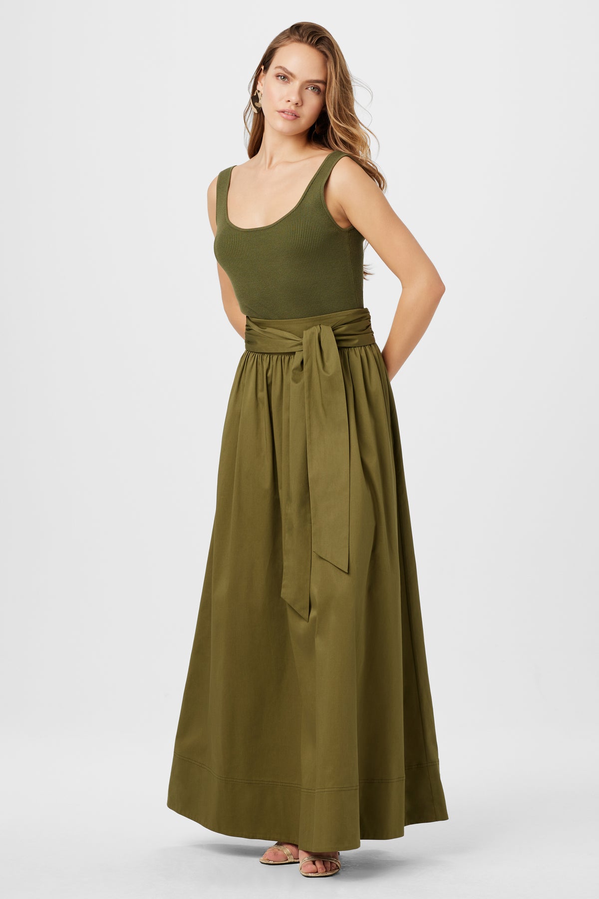 Sabine Tie Front Maxi Skirt - Toccin