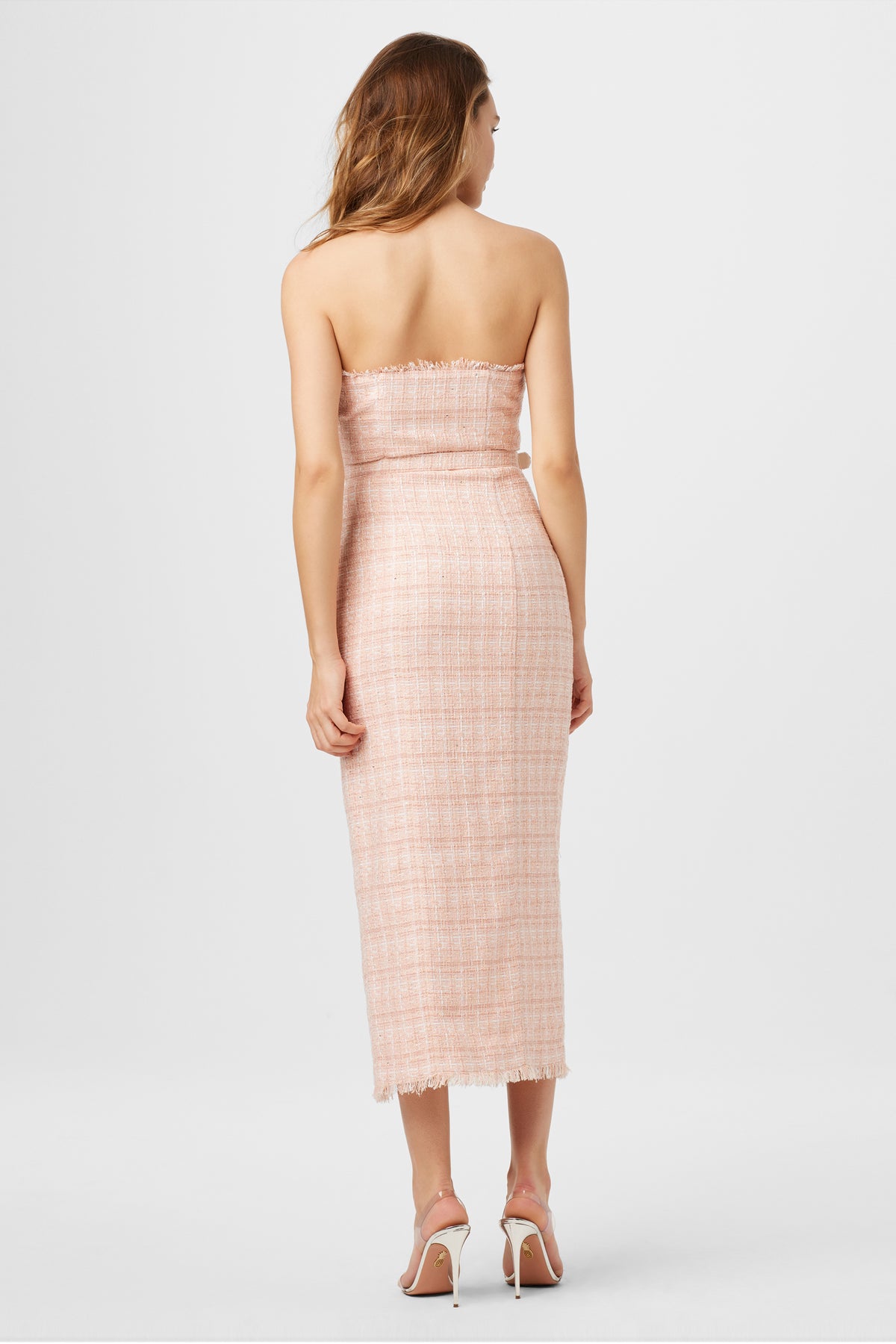 Vivian Strapless Tweed Midi Dress - Toccin