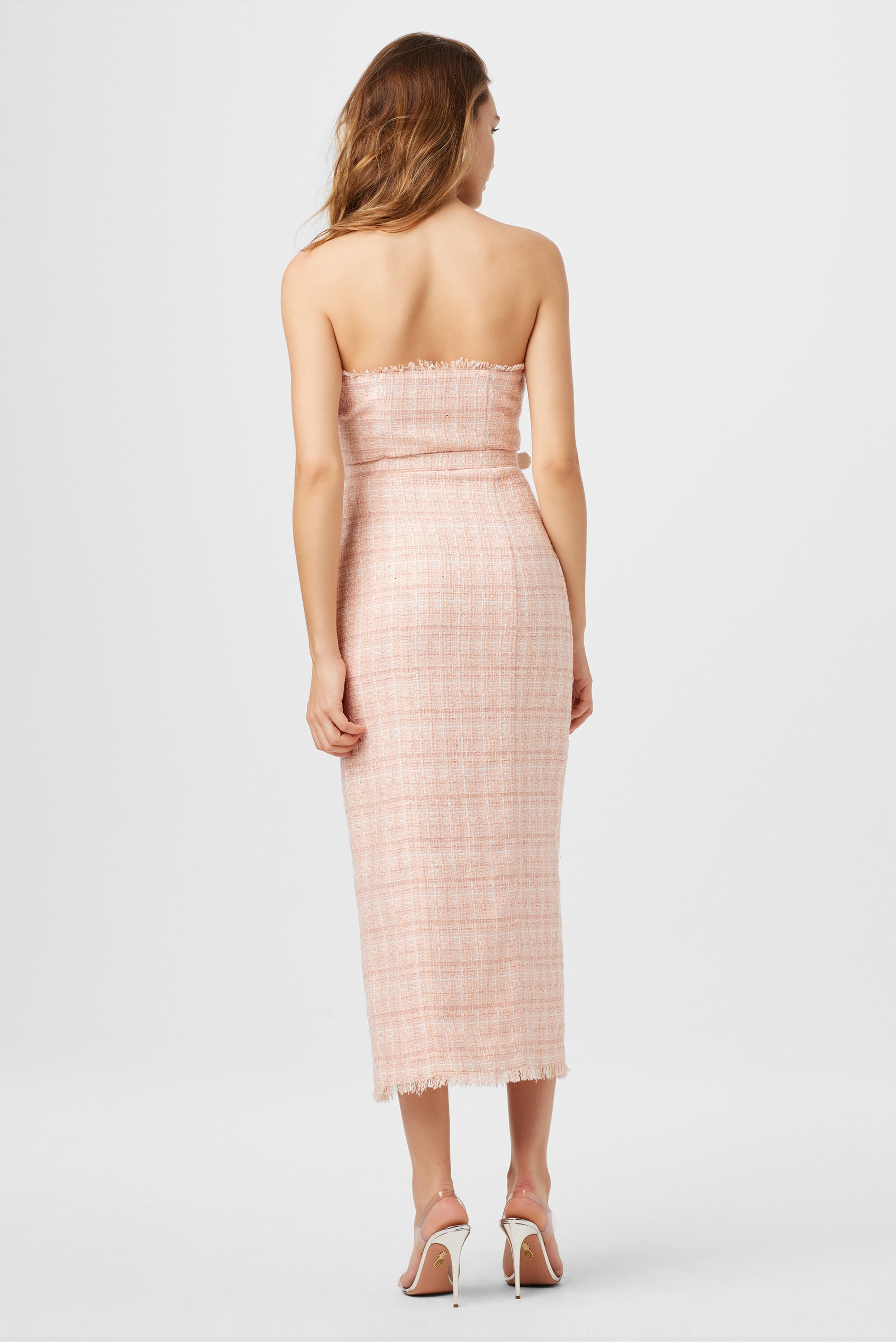 Vivian Strapless Tweed Midi Dress - Toccin