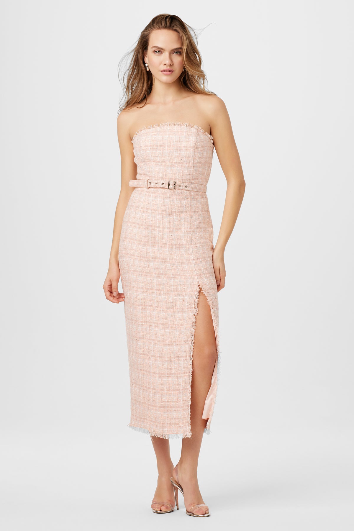 Vivian Strapless Tweed Midi Dress - Toccin