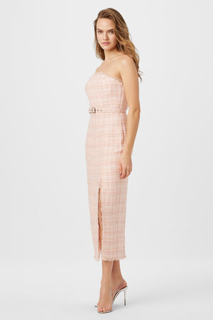 Vivian Strapless Tweed Midi Dress - Toccin